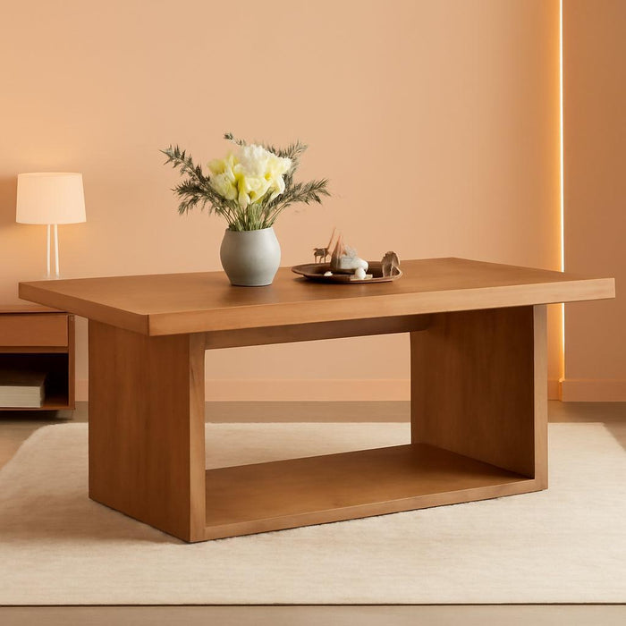 63-Inch Dining Table for 4-6, Farmhouse Kitchen Table with Heavy Duty Pedestal, Rectangular Wooden Dinner Furniture for Home, Dining Room, Living Room, Brown