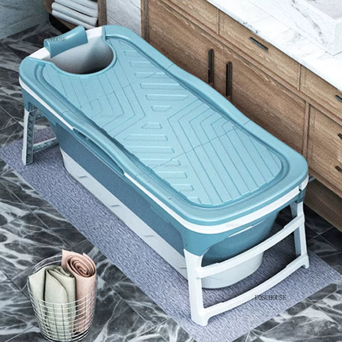 Simple Adult Foldable Portable Bathtubs Creative Bathroom Full Body Hot Tub Home Ice Bath Bucket Thickened Plastic Swimming Pool