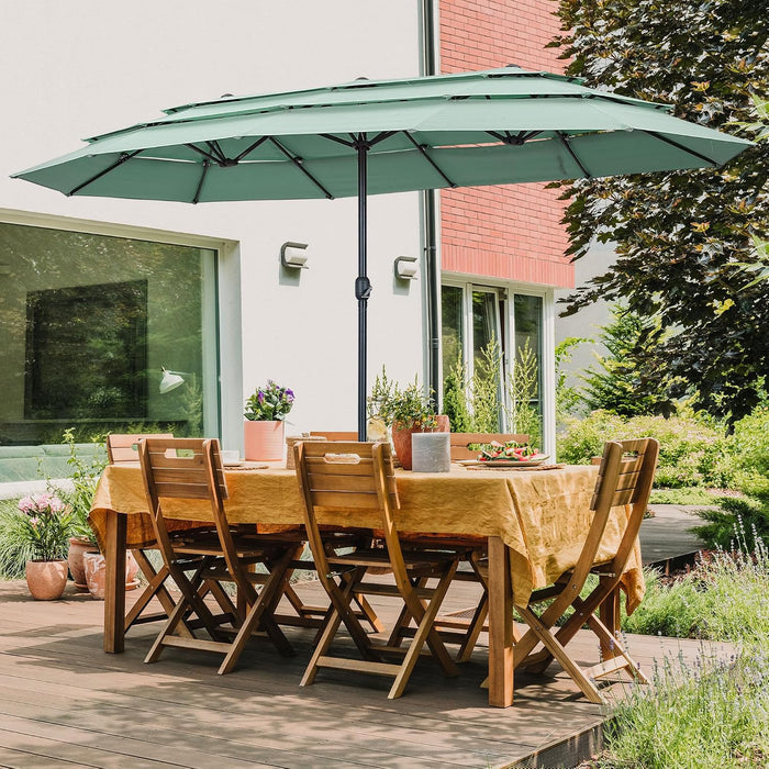 15Ft Large Patio Umbrella, Outdoor Double-Sided Pool Umbrellas