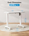 Electric Small Standing Desk, 35" X 20" Whole Piece Desktop, Adjustable Height Computer Desk, 4 Height Memory Settings, Sit Stand up Desk for Home Office, White