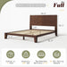 Solid Wood Full Bed Frame with Headboard, Japanese Joinery, Walnut