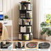 Rotating Bookshelf, 5 Tier Wood Spinning Bookshelf Tower,Black Oak