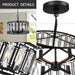 Matte Black Crystal Chandelier Featuring Four Lights
