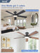 Ceiling Fans with Lights, 52'' Low Profile Ceiling Fan with Light and Remote/App Control, Dimmable, Qiuet DC Motor, Flush Mount Ceiling Fan for Indoor Bedroom Living Room, Black