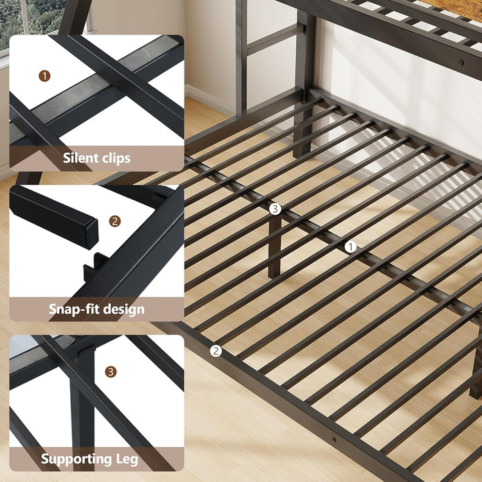 TwinOverFull Bunk Bed With Industrial Guardrail System