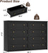 8 Drawer Double Dresser for Bedroom, 55.1" Wide Black Dressers & Chests of Drawers with Large Capacity Storage,White Dresser for Bedroom, Hallway