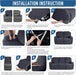 Recliner Sofa Covers Stretch Reclining Couch Cover, Jacquard Recliner Couch Cover for 3 Seat Furniture Protector Sofa Slipcovers with Elastic Bottom for Kids, Pets (Dark Grey)