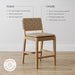 Nathan James Cohen Mid-Century Modern Leather Bar Stool, Counter Height Chair in Solid Wood Frame with Footrest and Woven Leather Back for Kitchen, Natural Brown, 1 Count, Barstool - 24"
