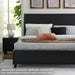 Signature Design by Ashley Danziar Modern King Panel Platform Bed with Angled Legs, Foundation or Box Spring Not Needed, Black