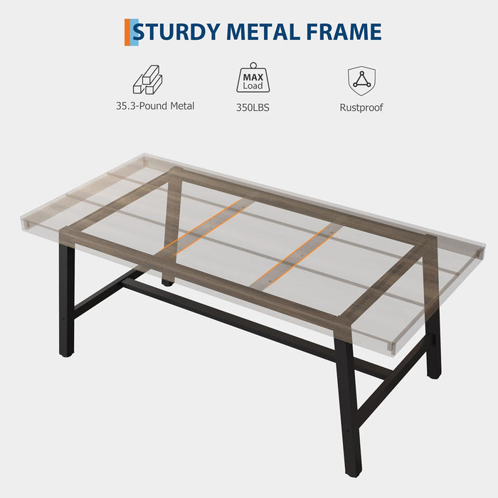 71" Heavy Duty Kitchen Table, Modern Wood Dining Table, Natural