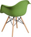 Alonza Series Green Plastic Chair with Wooden Legs