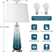 Table Lamps Set of 2 with Touch Control, Modern Glass Bedside Lamps with USB A+C Ports, 3-Way Dimmable Nightstand Lamp with White Fabric Shade, 27.5" Large Lamps for Living Room Bedrooms Decorations