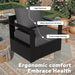 Outdoor Aluminum Furniture Set, 4-Piece Patio Conversation Set, 2 Swivel Chairs, 1 Sofa and 1 Table, All-Weather Metal Frame, 6" Thick Removable Cushions, Deep Setting for Garden, Poolside and Porch