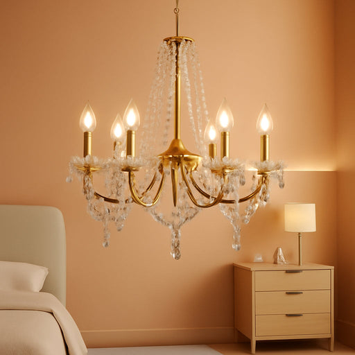 Crystal Gold Chandeliers for Dining Room Modern Ceiling Light Fixture