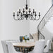 Black Matte Farmhouse Chandelier 12 Light Fixtures