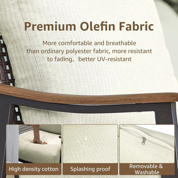 7 Pieces Patio Furniture Set, Outdoor Furniture Sofa Sectional Modern Metal Patio Conversation Set with High Back Wicker Backrest & Loveseat for Balcony, Backyard, Deck, Porch