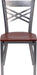 2 Pk. HERCULES Series Clear Coated ''X'' Back Metal Restaurant Chair - Cherry Wood Seat