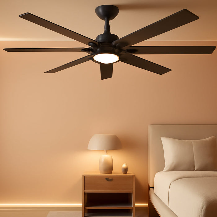 Dimmable 62 Inch Matte Black Ceiling Fan With Remote Guide