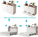 Queen Size Murphy Bed with Tri-Folding Mattress，Murphy Bed with Charging Station and Two Large Storage Drawers for Small Spaces/Bedroom（White）