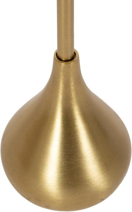 Hersi Decorative Modern Pedestal Drink Table; 7 X 7 X 20; Gold; Cast Aluminum Mini Table with Teardrop Base for Use as Small Plant Stand or Living Room Martini Table