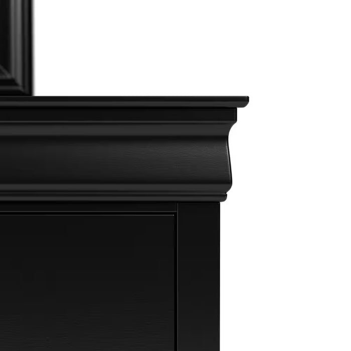 Burkart Black/With Mirror 6-Drawer 58.38 In. W Dresser