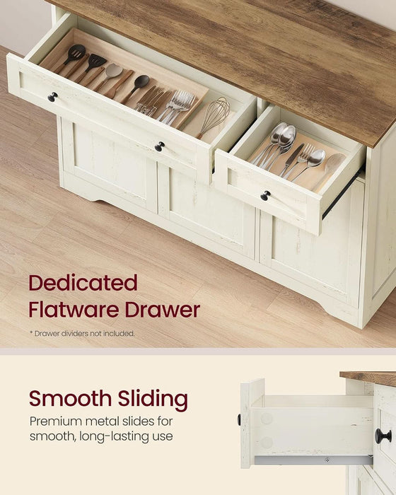 Buffet Cabinet, Sideboard, 3 Doors, 42.1 X 15.8 X 31.8 Inches