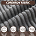 125Inch Oversized Corduroy Cloud Sleeper Grey Sofa