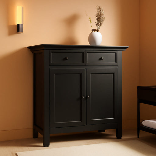 36 Inch Hickory Brown Storage Cabinet With Drawers