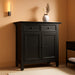 36 Inch Hickory Brown Storage Cabinet With Drawers