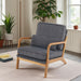 Corduroy Upholstered Accent Chair Dark Grey Lumbar