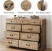 9 Drawers Dresser for Bedroom, Wide Wood Chest of Drawers with Metal Handle, Farmhouse Tall Drawer Organizer for Bedroom, Closet, Living Room, Hallway and Entryway, Rustic Oak