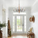 Six Lights French Country Rustic Wooden Chandelier