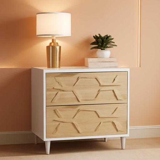 2-Drawer File Cabinet, Lateral Filing Cabinet for A4/Letter/Legal Size, Office Storage Cabinet, Printer Stand with Storage Drawer for Home Office, White & Walnut