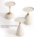 Small round Side Table for Small Spaces, Modern Pedestal End Table Living Room, Cream Metal Drink Tables Martini Table, Unique Circle Accent Tables for Sofa, Bedroom, Office
