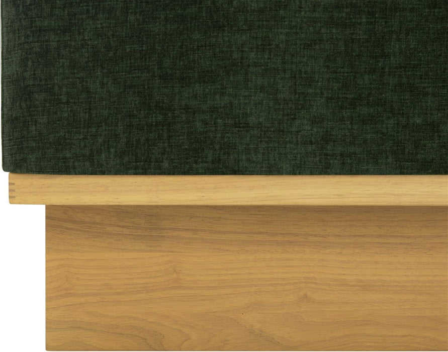 Green Solid Wood Frame Contemporary Cushioned Chair