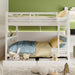 Wood Bunk Bed with Drawers,Convertible Bunk Bed with Ladders and Two Storage Drawers,Solid Wood Detachable Bed Frame with Ladders,Full over Full,White