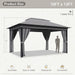 Outdoor 10'X 13' Gazebo,Large Soft Top Deck Gazebo with Mosquito Netting, Heavy Duty Metal Frame Canopy with Expansion Bolts and Double Roofs，Party Tent & Shelte for Backyard, Garden (Grey)