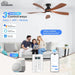 Smart Ceiling Fan With Dimmable Integrated Lighting