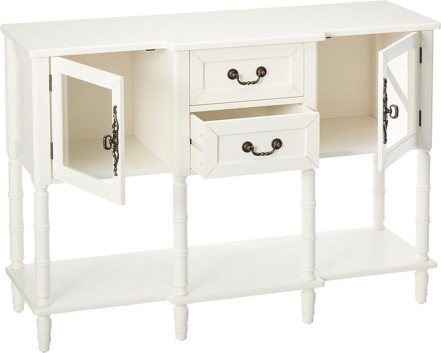 Wood Buffet Sideboard Cabinet Console Table, Cream White