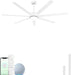 62 Inch Smart White Ceiling Fan with Light and Compatible with Alexa,6 Speed,3Cct,Quiet DC Motor Indoor Oudoor Ceiling Fan for Living Room or Patio