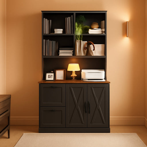 72-Inch Tall Bookshelf With Integrated Power Outlet