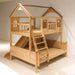 Twin Over Full SolidWood BunkBedWithSlide PlayhouseLoft