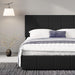 Full Size Dutch Velvet Upholstered Platform Bed Frame, Black