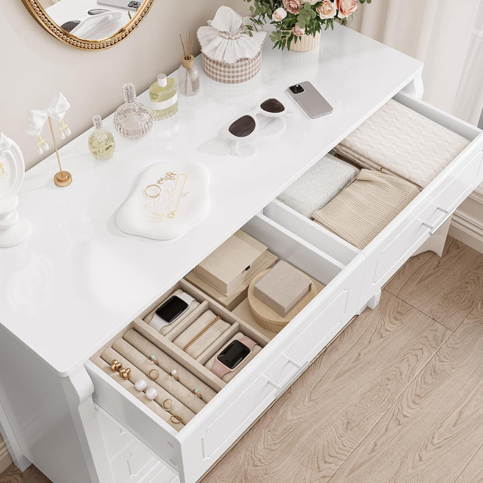 White Dresser with 8 Deep Drawers