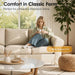 Beige 89Inch ExtraDeepCushionedUpholsteredSofa RemovableCovers