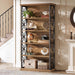 71 Inch Industrial Metal Bookshelf Freestanding Unit