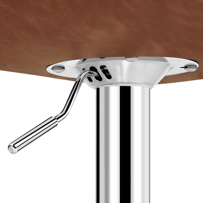 Bar Stools Set of 2, PU Leather Swivel Bar Stools with Shell Back, Armless Counter Height Adjustable Bar Chairs for Home Kitchen, Retro Brown