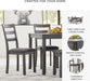 Bridson Modern 6 Piece Dining Set, Includes Dining Table, 4 Chairs & Bench, Gray