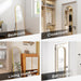57X16 Door Hanging Full Length Mirror, Floor Stand (Height 5.7Ft Just Body In1.3Ft) / Wall Mounted Metal Frame Arch Dressing Mirrors for Bedroom Living Room 57 Inch Gold