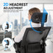 High Back Mesh Office Chair with Adjustable Headrest, Black